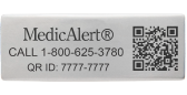 QR Code Silicone Medical ID Band, Black, pemblem image number 0